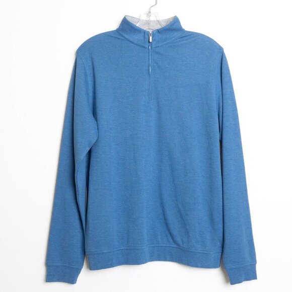Peter Millar Crown Comfort Pullover Sweater Cape Blue Golf Quarter Zip - Picture 4 of 12